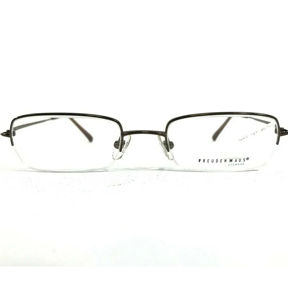 Freudenhaus Eyewear Re/Flex 2 POR Eyeglasses Frames Brown Rectangular Half Rim